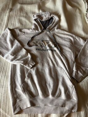 Realtree Men's Hooded Sweatshirt - Beige with Black Accents